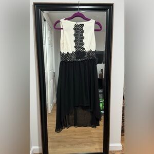 Black and white high low dress